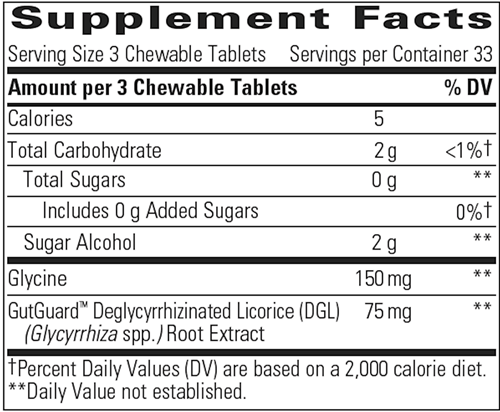 Rhizinate Deglycyrrhizinated Licorice Fructose Free (Integrative Therapeutics) Supplement Facts