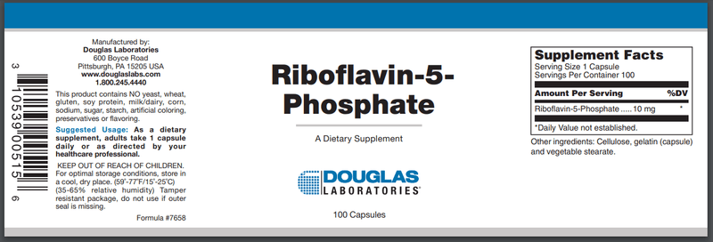 Riboflavin-5-Phosphate 10 mg Douglas Labs label