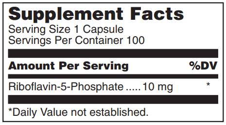 Riboflavin-5-Phosphate 10 mg Douglas Labs supplement facts