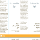 rose day cream light dr. hauschka skincare label