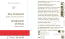 rose deodorant dr. hauschka skincare label