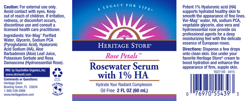 Rosewater Serum with HA (Heritage) Label