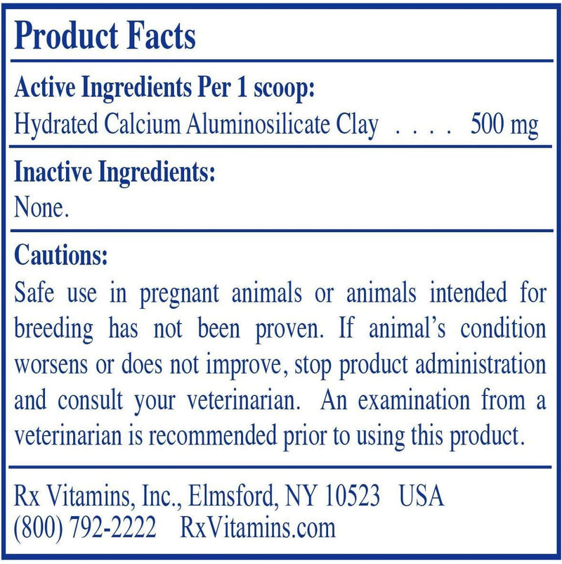 Rx Clay (Rx Vitamins for Pets) Supplement Facts