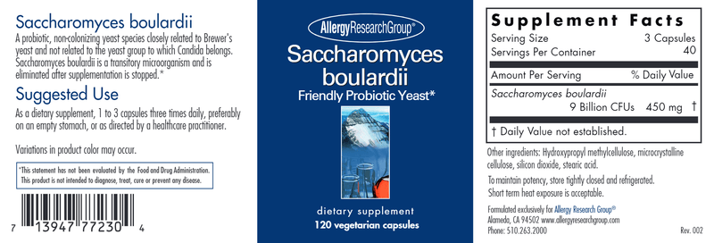 Essential-Biotic® SACCHAROMYCES BOULARDII (Allergy Research Group) label