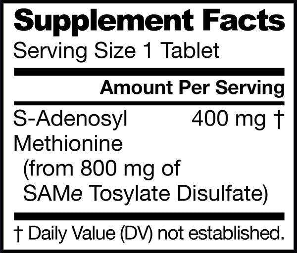 SAM-e 400 mg Jarrow Formulas supplement facts