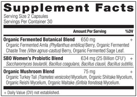 SBO Probiotics Women's (Ancient Nutrition) Supplement Facts