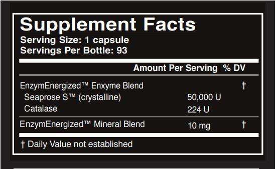 SEAXYM™ Master Supplements (US Enzymes) Supplement Facts