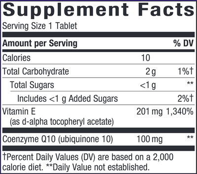 SMART Q10 CoQ10 Maple 100 mg (Nature's Way) Supplement Facts
