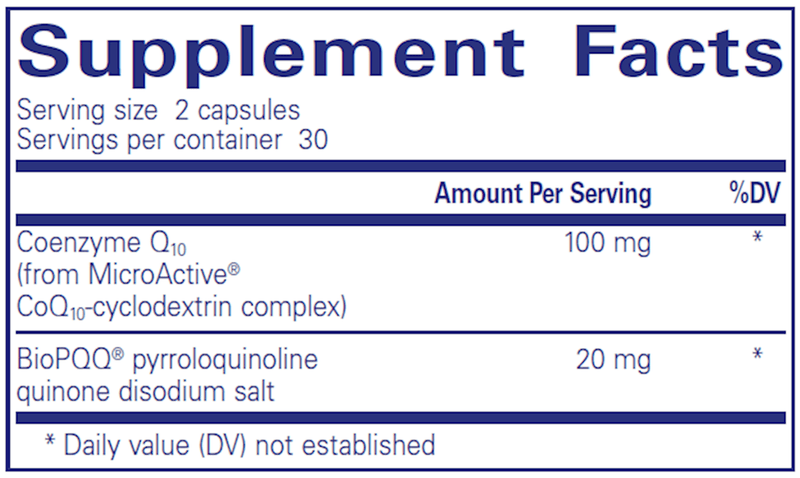 SR-CoQ10 With PQQ (Pure Encapsulations) Supplement Facts
