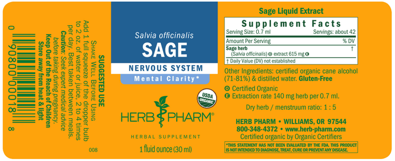 Sage label Herb Pharm