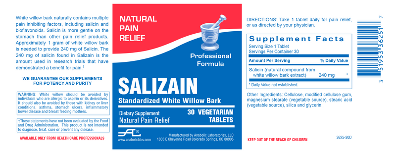 Salizain (Anabolic Laboratories) Label
