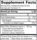 sambucus black elderberry syrup (integrative therapeutics) supplement facts