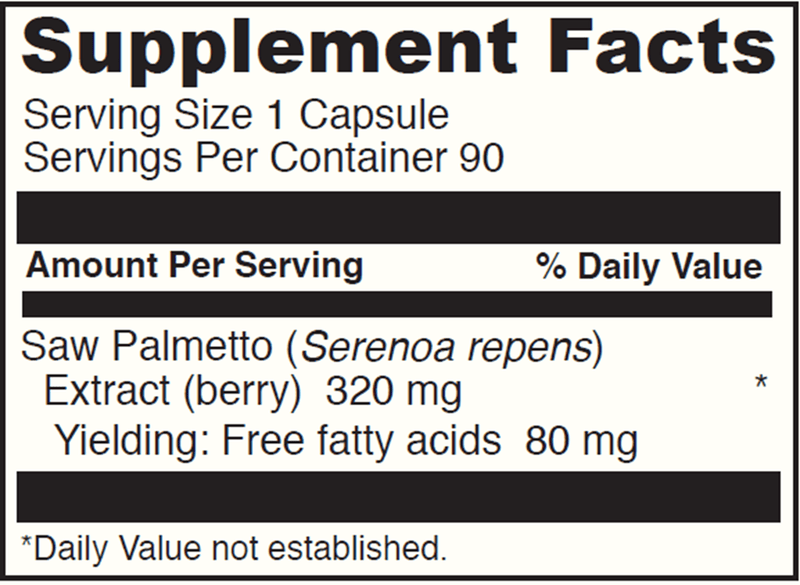 Saw Palmetto  (DaVinci Labs) Supplement Facts