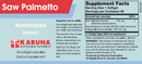 saw palmetto (karuna responsible nutrition) label