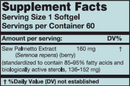 saw palmetto (karuna responsible nutrition) supplement facts