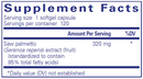 saw palmetto 320 pure encapsulations supplement facts
