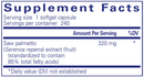 saw palmetto 320 pure encapsulations supplement facts