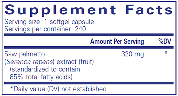 Saw Palmetto 320 240 caps - (Pure Encapsulations) supplement facts