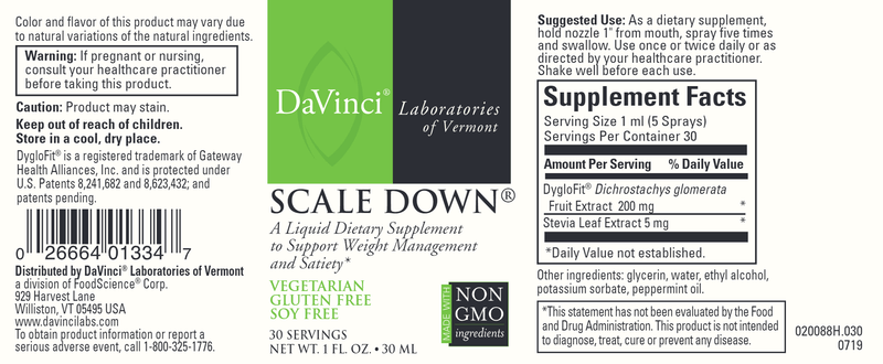 Scale Down (DaVinci Labs) Label