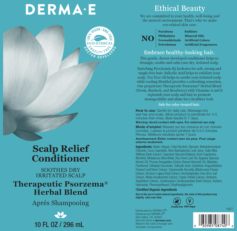 Scalp Relief Conditioner (DermaE) Label