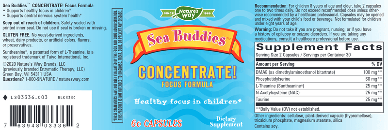 Sea Buddies Concentrate (Nature's Way) Label