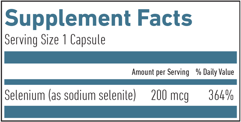 Selenium Energized 200 mcg Biogena Supplement Facts