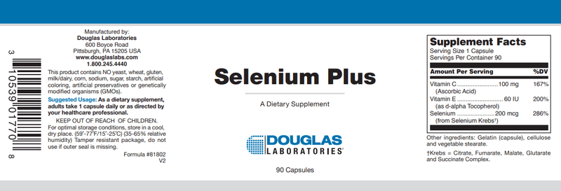Selenium Plus Douglas Labs Label