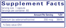 selenium selenomethionine pure encapsulations supplement facts