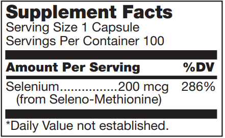 Seleno-Methionine 200 Mcg 100 Count (Douglas Labs) supplement facts