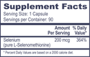 selenomethionine professional health products supplement facts