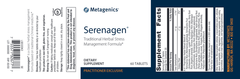 Serenagen (Metagenics) 60ct Label