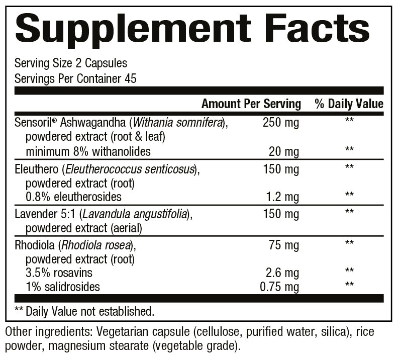Sereni-Pro (Bioclinic Naturals) Supplement Facts