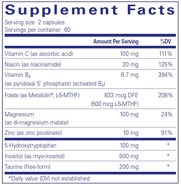 Seroplus (Pure Encapsulations) supplement facts