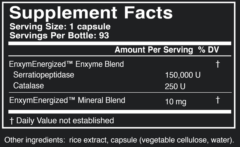 SerraXym Master Supplements (US Enzymes) Supplement Facts