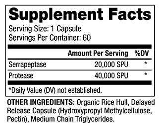 Serrapeptase Enzymes (Dr. Mercola) Supplement Facts