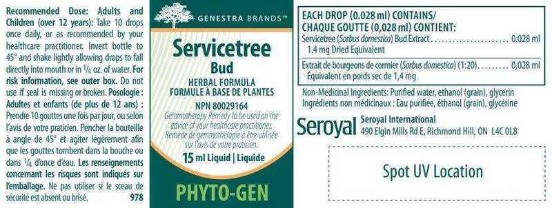 Service Tree Bud Genestra Label