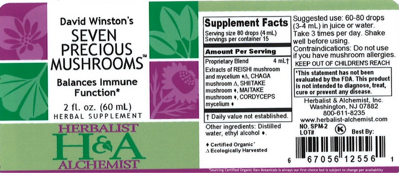 Seven Precious Mushrooms (Herbalist Alchemist) 2oz Label