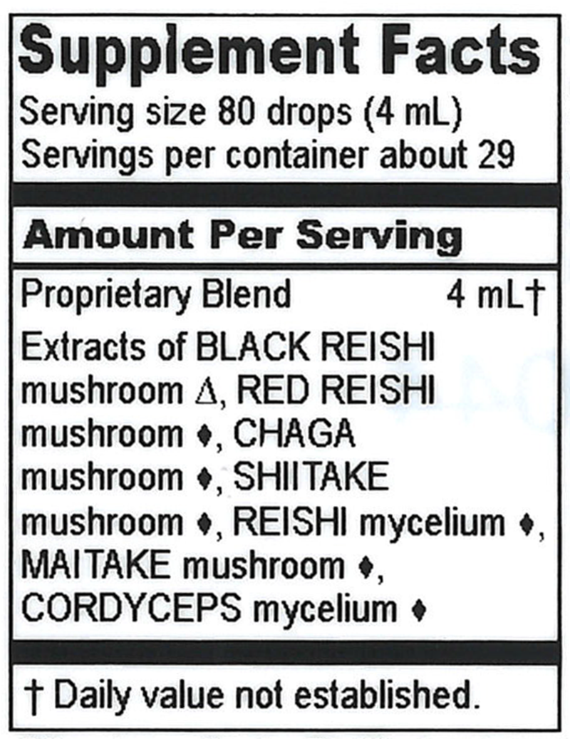 Seven Precious Mushrooms (Herbalist Alchemist) 4oz Supplement Facts