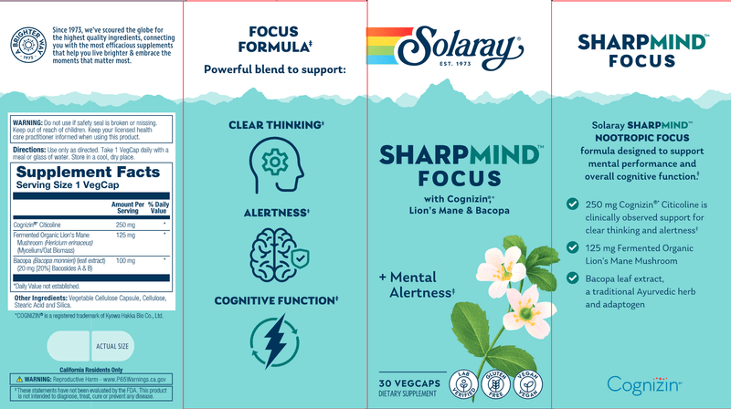 sharpmind nootropics focus solaray label