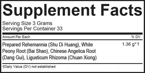 Si Wu Tang (Bio Essence Health Science) Supplement Facts