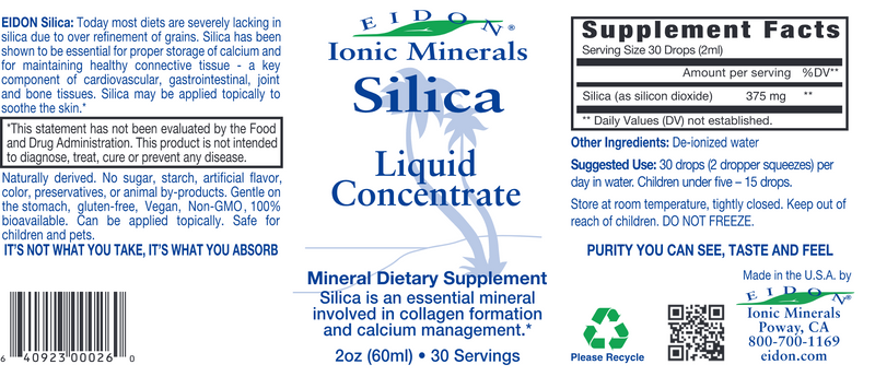 Silica Liquid (Eidon) Label