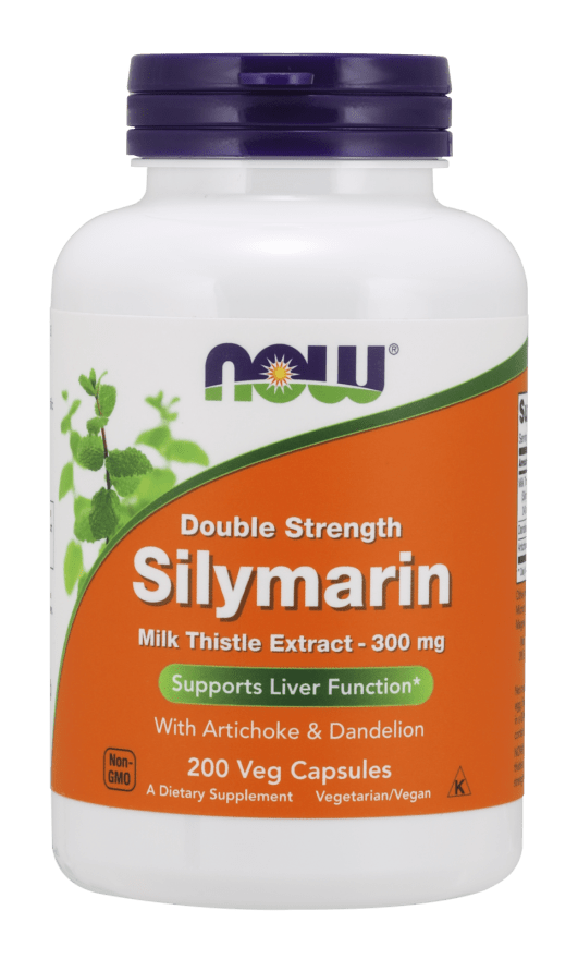 Silymarin 2X 300 mg 200 Capsules (NOW) Front