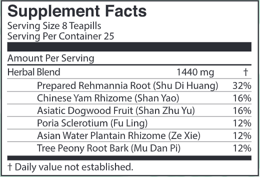 Six Flavor Tea (Jade Dragon) Supplement Facts