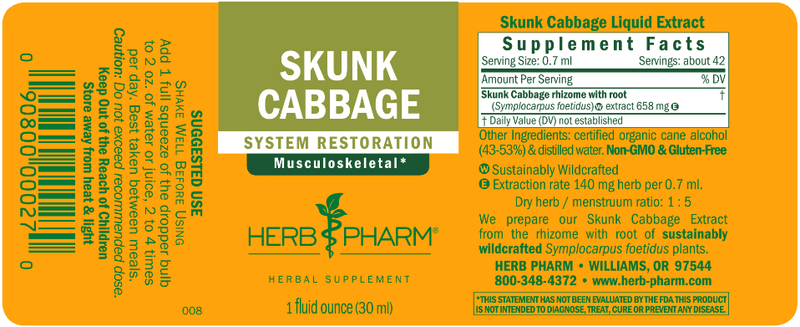 DISCONTINUED - Skunk Cabbage/Dracontium foetidum (Herb Pharm)