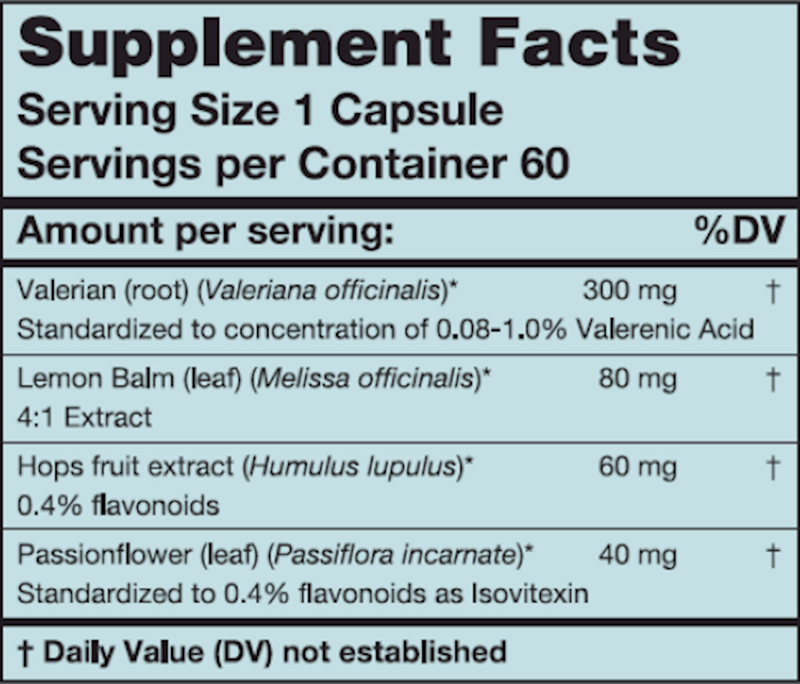 Sleep Formula (Karuna Responsible Nutrition) Supplement Facts