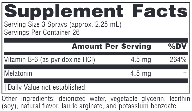 sleep science melatonin nutraspray source naturals supplement facts