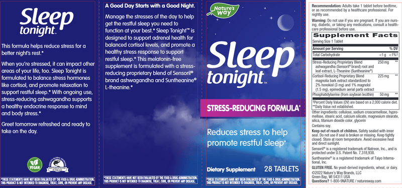 Sleep Tonight! (Nature's Way) Label