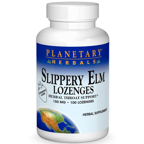 Slippery Elm Strawberry Lozenges (Source Naturals) Front
