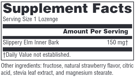 Slippery Elm Strawberry Lozenges (Source Naturals) Supplement Facts