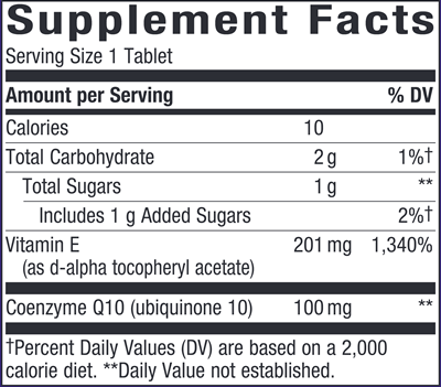 Smart Q10 CoQ10 Chocolate 100 mg (Nature's Way) Supplement Facts